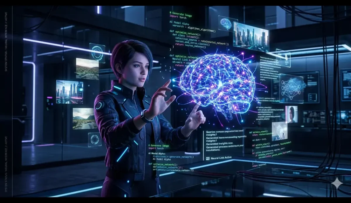 What is generative AI concept showing AI creating text images and content