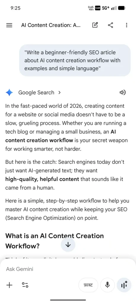 AI content workflow process from idea generation to final publishing